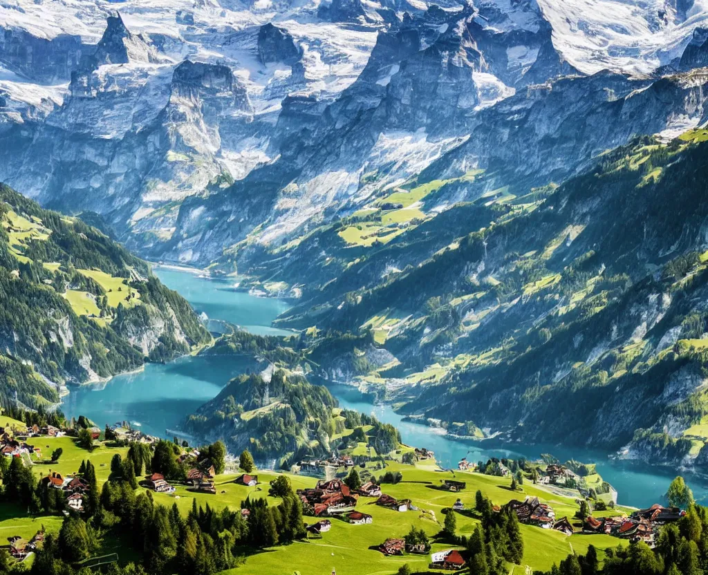 Image similar to Amazing Switzerland Landscape that are out of this world 8k