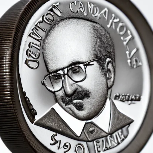 Image similar to A photograph of a delicious chocolate candy coin that is engraved with a portrait of leon redbone wearing a captain cap, highly detailed, close-up product photo, depth of field, sharp focus