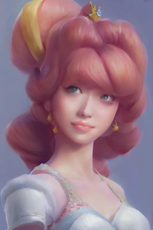 Image similar to a portrait of princess peach, made by stanley artgerm lau, wlop, rossdraws, artstation, cgsociety, concept art, cgsociety, octane render, trending on artstation, artstationhd, artstationhq, unreal engine, 4 k, 8 k,