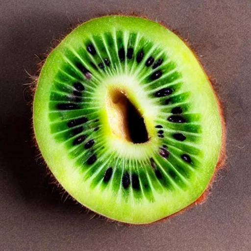 Image similar to Kiwi fruit, kiwi, bird, blended together