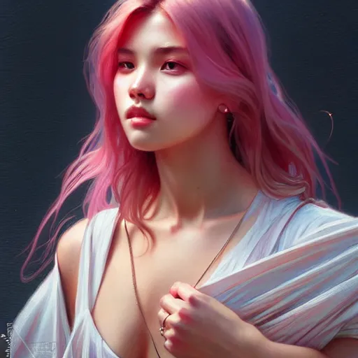 Prompt: jossi blackpink, highly detailed, digital painting, smooth, sharp focus, illustration, ultra realistic, 8 k, strong and powerful confident art by artgerm and greg rutkowski and alphonse mucha