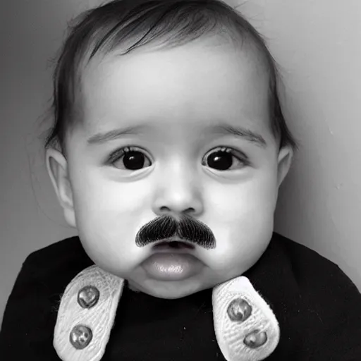 black baby with mustache