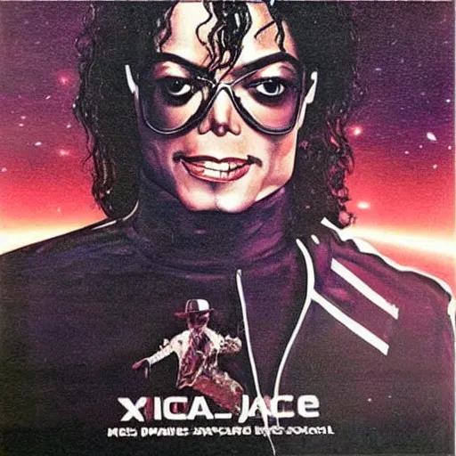 Image similar to michael jackson escaping from a galaxy portal, xscape album cover 2 0 7 7