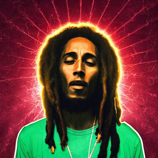 Prompt: bob marley jesus PROMPT, XF IQ4, 150MP, 50mm, F/1.4, ISO 200, 1/160s, natural light, Adobe Photoshop, Adobe Lightroom, photolab, Affinity Photo, PhotoDirector 365