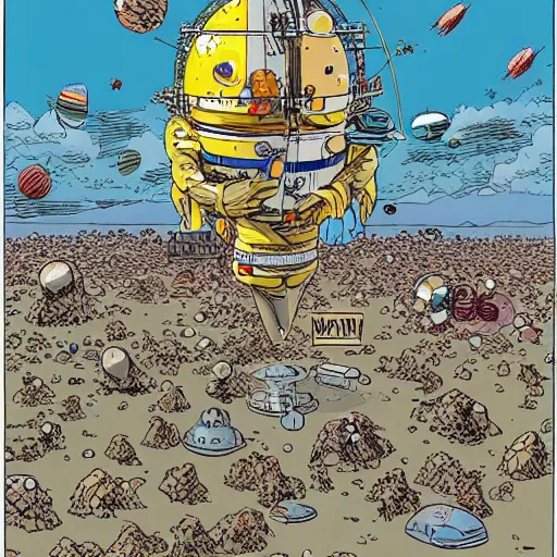 Image similar to james webb space telescop by geof darrow