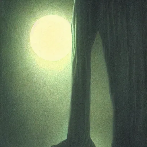 Image similar to the spooky horrific tall man with no face, from the closet, moonlight, bedroom, horror, mystery, spooky, paranormal monster, photorealism, dramatic lighting, by wayne barlowe