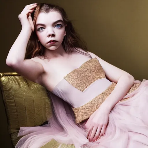 Image similar to anya taylor - joy as venus, studio photography, vogue