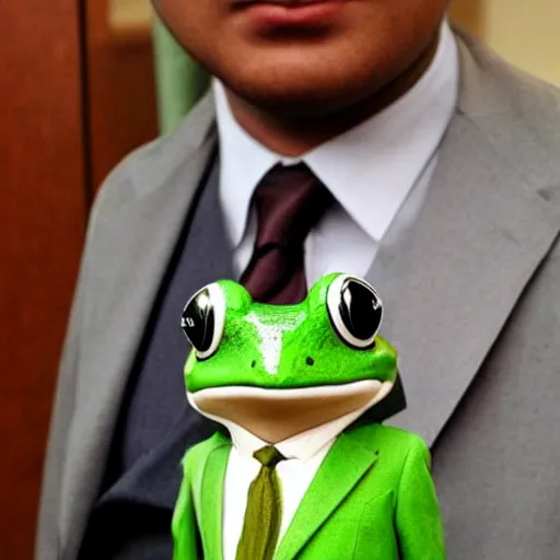 Image similar to a frog with a suit, he is a real gentleman