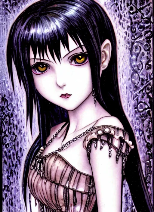 Prompt: ( ( gothic # ) ) princess portrait *. *. by battle angel alita * *, rene lalique, highly detailded, ( ( misa amane # ) ), by william - adolphe bouguerea