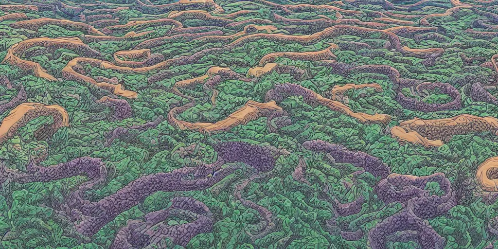 Image similar to the grand landscape of the endless maze, art by kotaro chiba