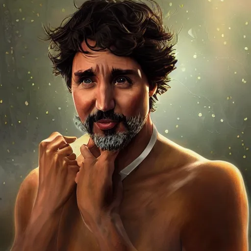 Image similar to portrait justin trudeau blackface!!!, sci - fi and fantasy, intricate highly detailed digital painting, artstation, concept art, smooth and sharp focus, illustration, art by tan zi and ayanamikodon and alphonse mucha and wlop