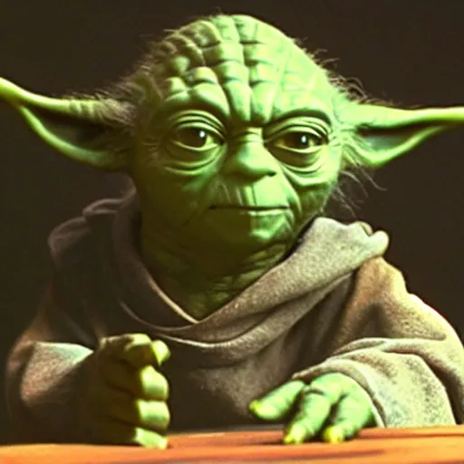 Image similar to film still of yoda dealing drugs in the new star wars movie 4 k