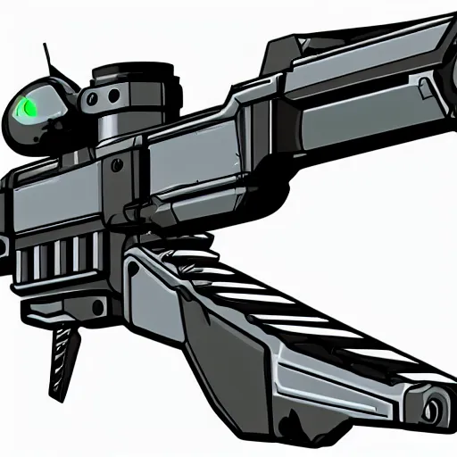 Image similar to a highly detailed portrait of a cybernetic plasma rifle with a white background