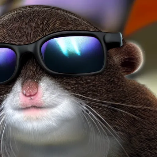 close up of gerbil wearing sunglasses while a nuclear | Stable ...