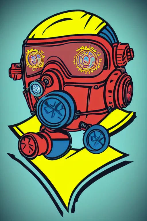 Image similar to fallout 7 6 retro futurist illustration art by butcher billy, sticker, colorful, illustration, highly detailed, simple, smooth and clean vector curves, no jagged lines, vector art, smooth andy warhol style