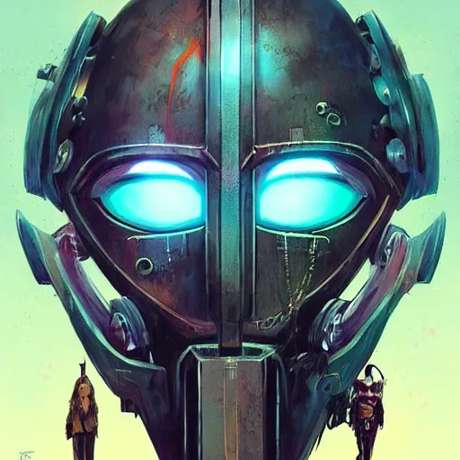 Image similar to cyberpunk viking helmet mask warrior goddess robot ninja fantasy, art gta 5 cover, official fanart behance hd artstation by jesper ejsing, by rhads, makoto shinkai and lois van baarle, ilya kuvshinov, ossdraws