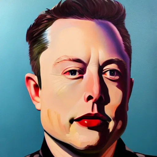 Prompt: painting of Head shaved Elon musk