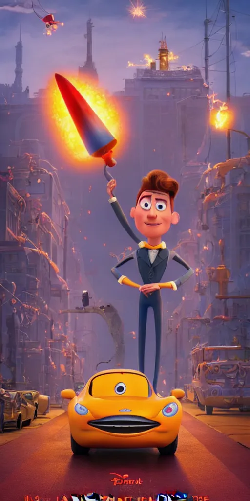 Prompt: Nicola Tesla in the pixar film, Hyperdetailed, 4k