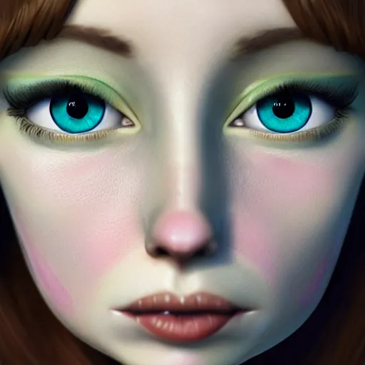 Image similar to a close up bronwen clune, ultra realistic digital painting, rococo, artstation, concept art, pop, smooth, sharp focus, illustration, art by mark ryden and lisa frank 3 d 8 k ultra detailed