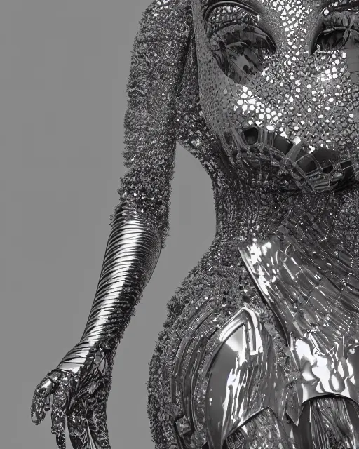 Image similar to a highly detailed metahuman 4 k close up render of an alien goddess bella hadid monument renaissance in iris van herpen dress schiaparelli in diamonds crystals swarovski and jewelry iridescent in style of alphonse mucha gustav klimt trending on artstation made in unreal engine 4