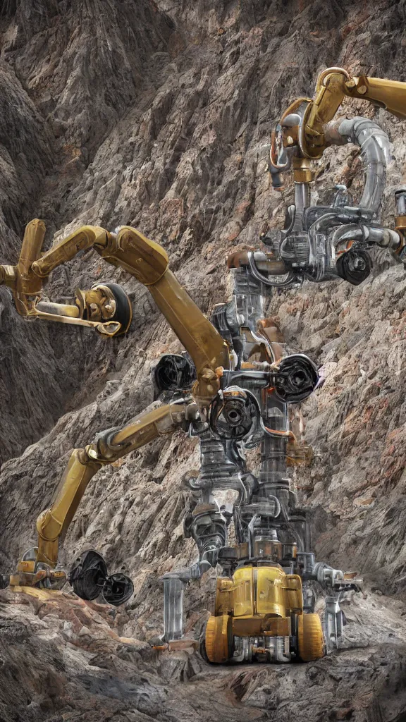 Prompt: ultra realistic macro photography of the giant magical machine embedded within the mountain, colourful sedimentary and igneous rock and marble, rock textures industrial machinery, factory machines, robotics pistons, pipes and valves, super conducters, circuitry. 8k 3D geology photograph