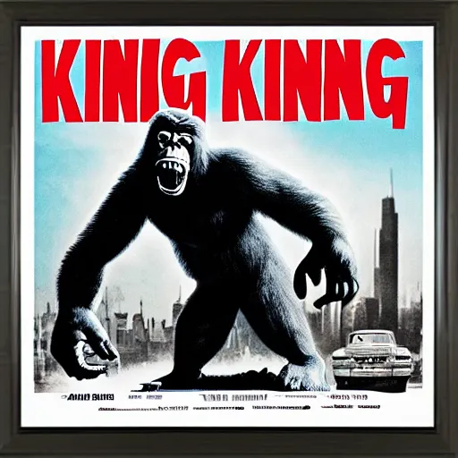 Image similar to king kong in attack of the 5 0 ft woman movie poster print