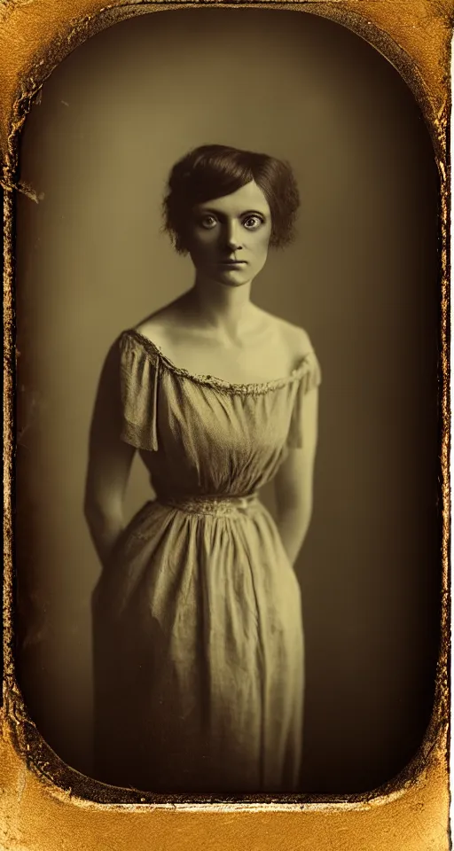 Prompt: digital collodion photograph, a portrait of a strikingly beautiful woman with regal features