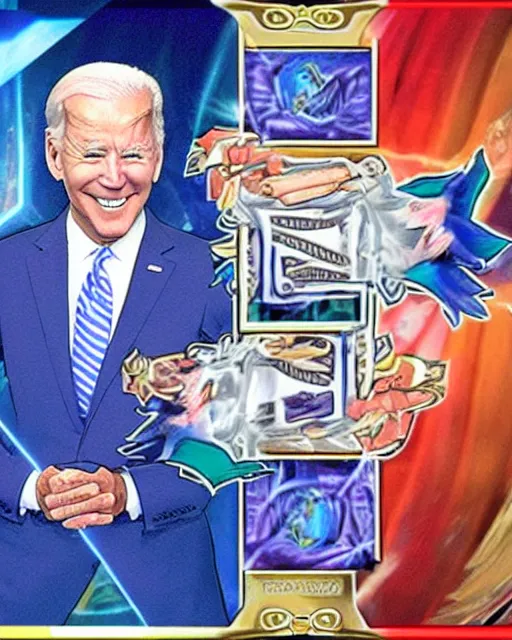 Image similar to biden on yugioh card.