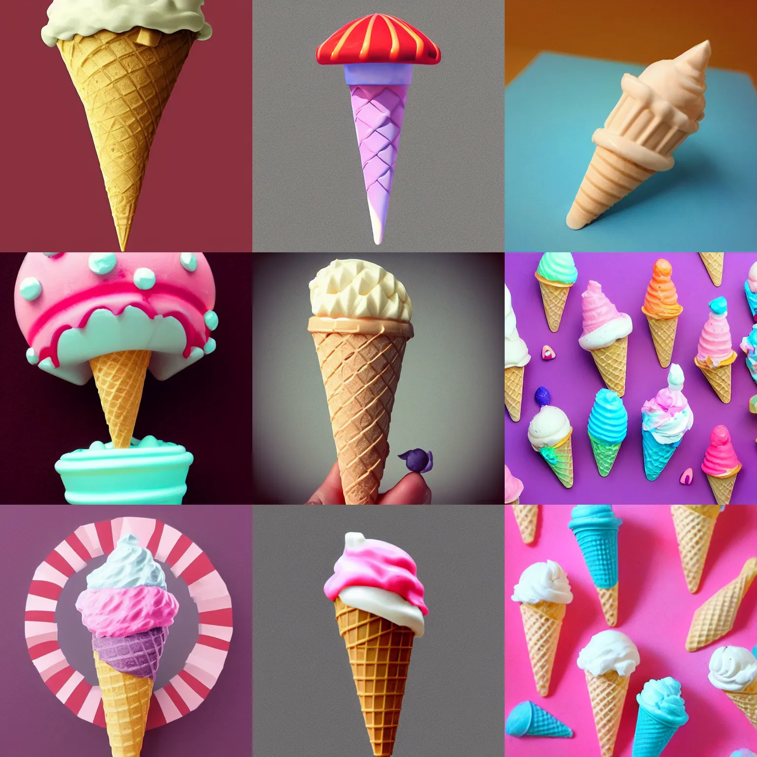 Prompt: decoden ice cream cone, artstation, photo