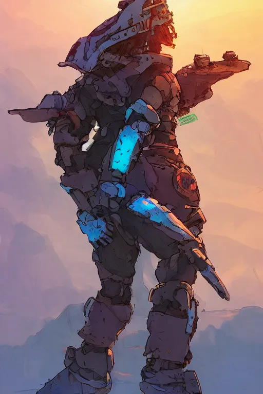 Image similar to combination suit armor aloy horizon forbidden west horizon zero dawn robot ninja mask helmet backpack tribal, art gta 5 comics, official fanart behance hd artstation by jesper ejsing, by rhads, makoto shinkai and lois van baarle, ilya kuvshinov, ossdraws radiating a glowing aura cgi rtx 2 0 2 2