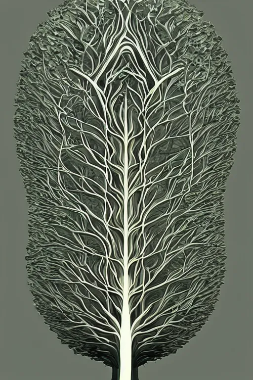 Prompt: a tree, tesselation by escher, elegant, highly detailed, smooth, sharp focus, artstation