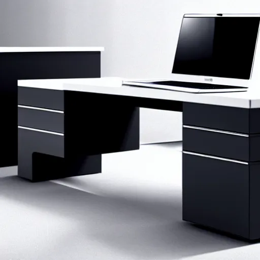 Prompt: a desk designed together by Hugo Boss