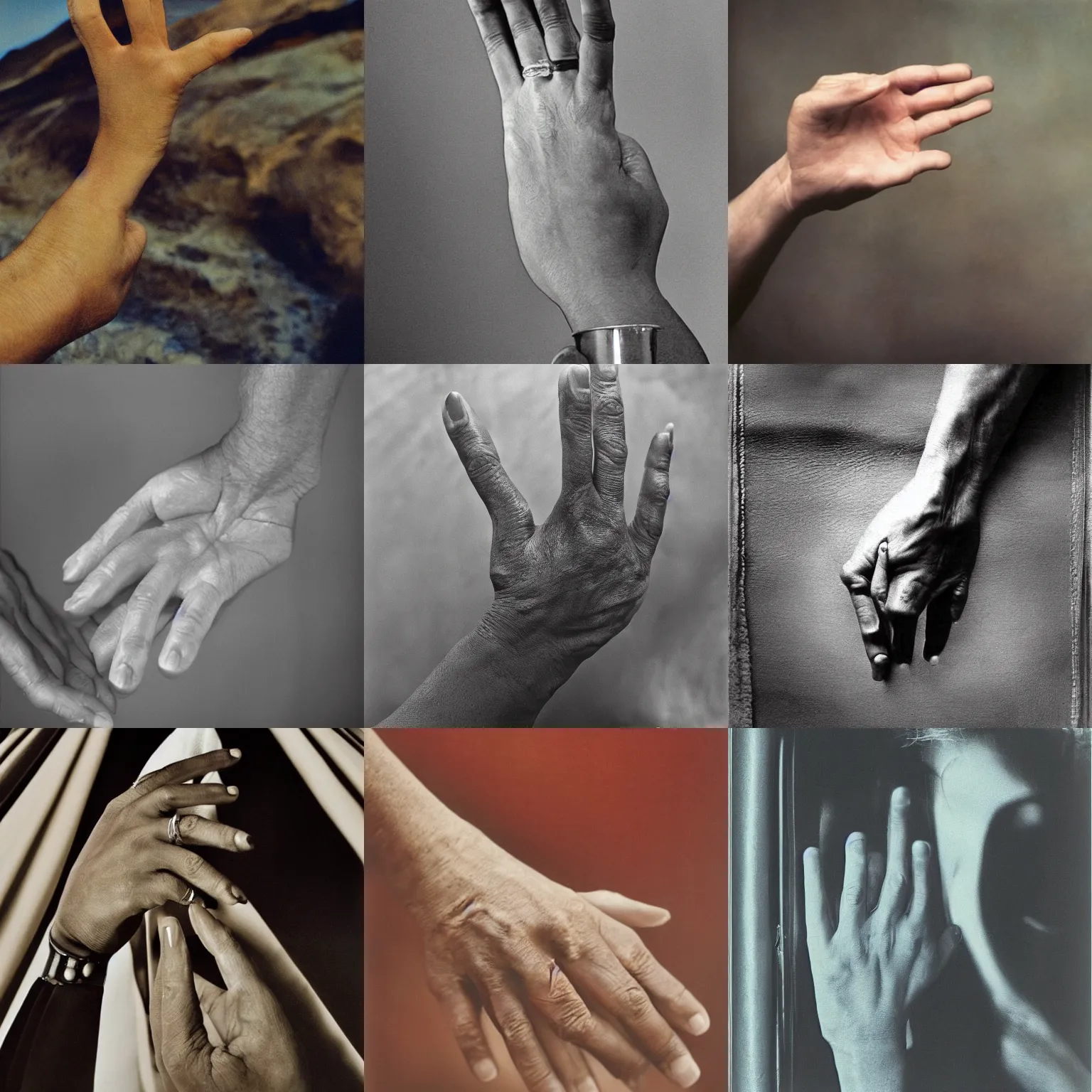 Prompt: an open palm hand, high detail, photography by Annie Leibovitz
