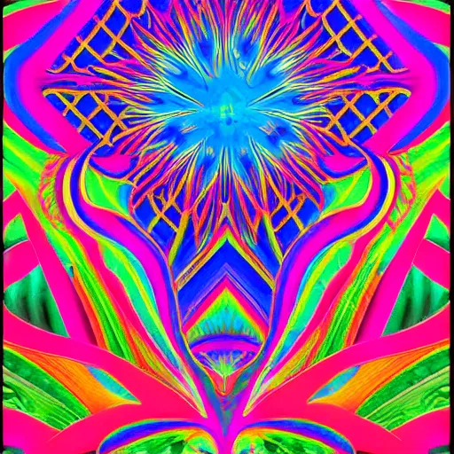 Prompt: 1980s vast, intricate garden psychedelic holographic graphic design poster, metamodern toroid —width 1024 —height 1024 —s 100 —n 5