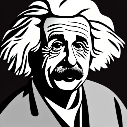 Image similar to albeert einstein in gta v illustrated by stephen bliss