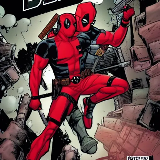 Image similar to deadpool in a dc comic book