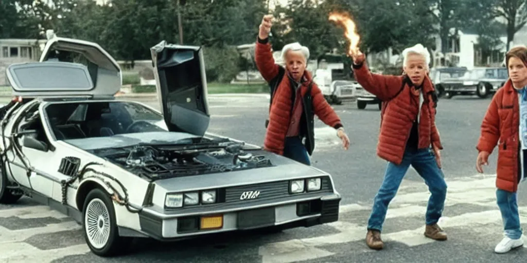 Prompt: a still from the 2030 remake of Back to the Future