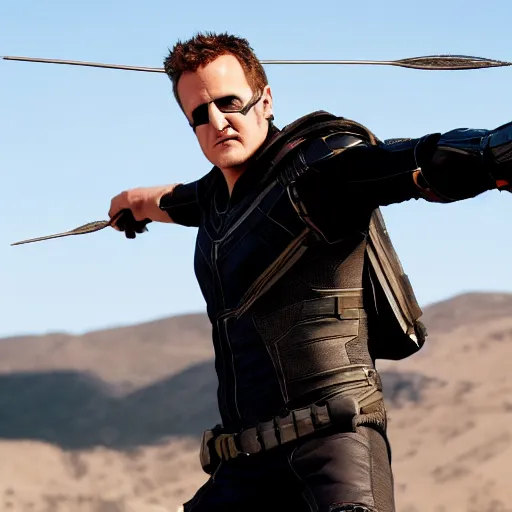 Image similar to film still of Jason Segel playing Hawkeye in The Avengers, 4k