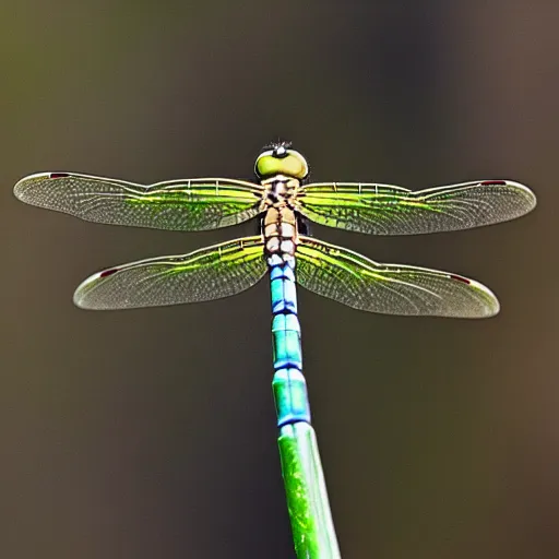 Image similar to photo of dragonfly on the head of a laughing turtle, 5 0 mm, beautiful photo