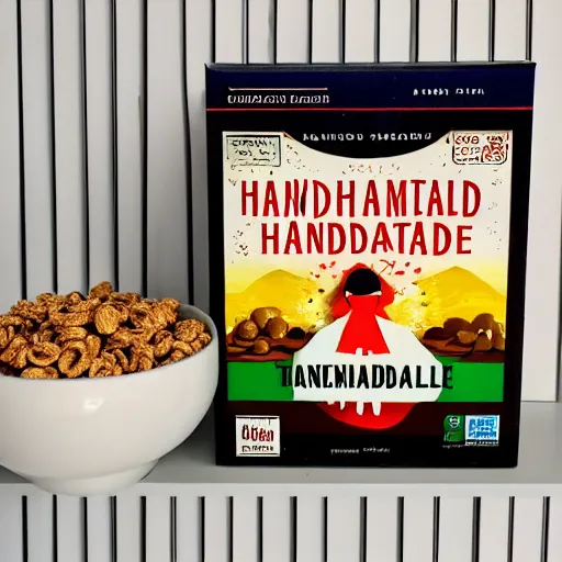 Image similar to box of handmaid's tale breakfast cereal on a shelf