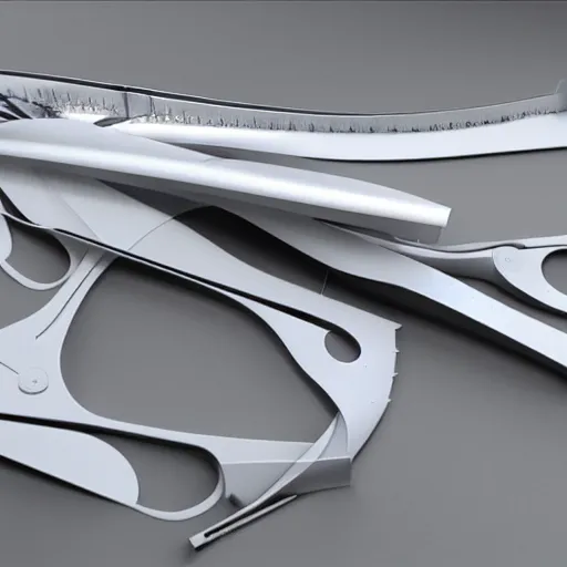 Image similar to raffaello moroder scissors building designed by zaha hadid, v ray, hd, futuristic