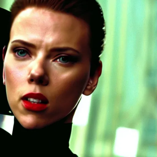 Image similar to a still of Scarlett Johansson in The Matrix (1999)