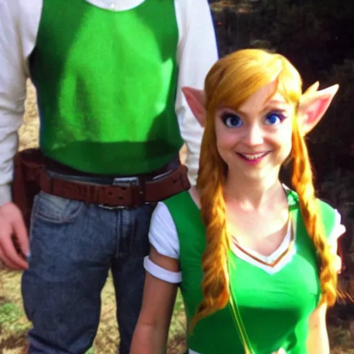 Prompt: Zelda dressed as Link