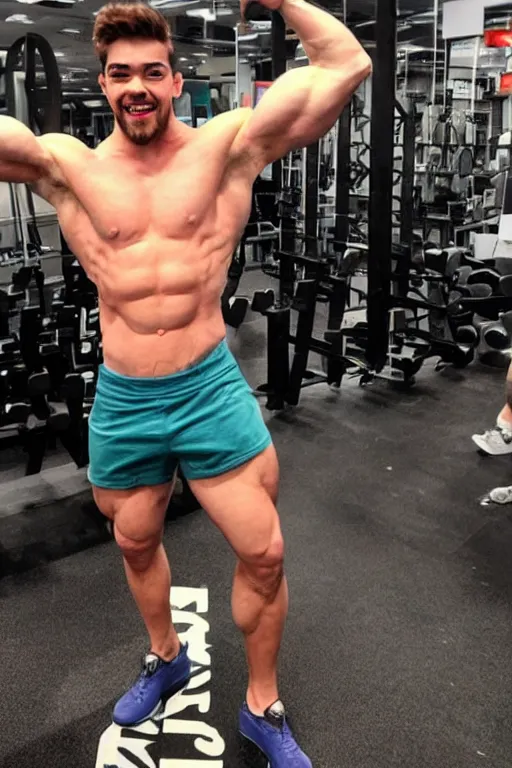 Image similar to 📷 Sean McLoughlan, Jacksepticeye is a jacked muscle builder gigachad
