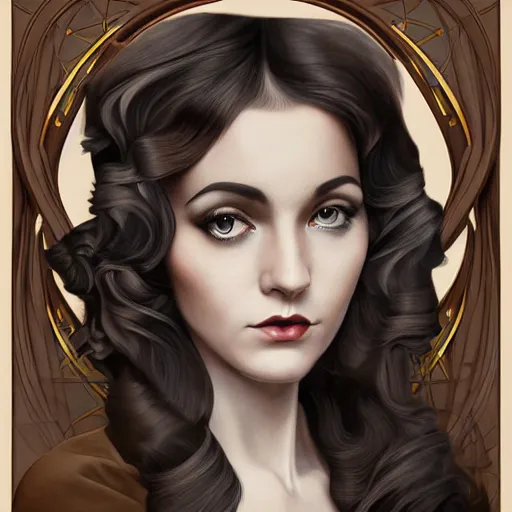 Image similar to an art nouveau, ( streamline moderne ), multi - racial portrait in the style of anna dittmann and charlie bowater and chanthara. very large, clear, expressive, and intelligent eyes. centered, ultrasharp focus, dramatic lighting, photorealistic digital matte painting, intricate symmetrical ultra detailed background.