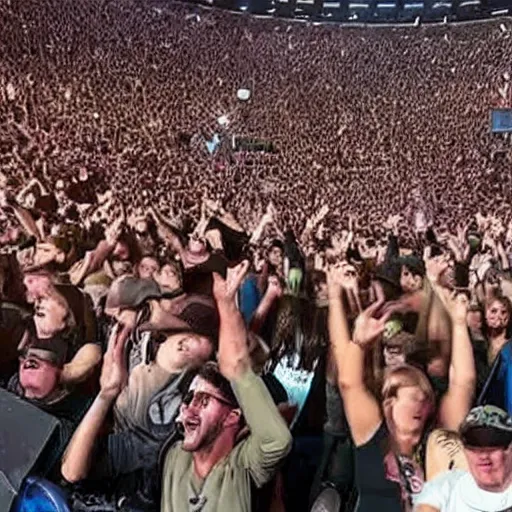 Image similar to a gigachad in the crowd at a concert