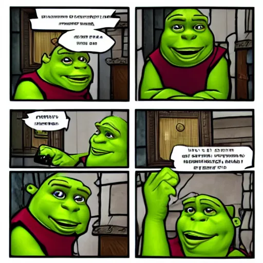 Image similar to shrek smashing microsoft windows