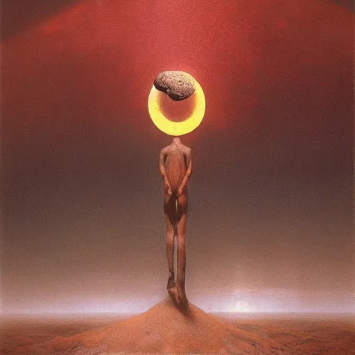 Prompt: helios, beksinski