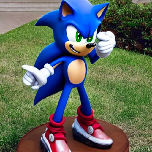Image similar to a statue of sonic the hedgehog