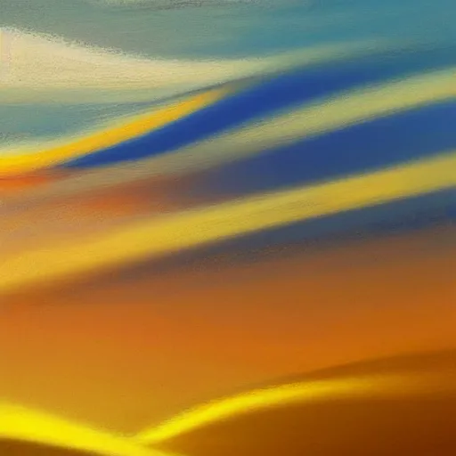 Prompt: In this computer art, the artist has used a simple palette of colors to create a feeling of calm and serenity. The soft hues of blue and green are reminiscent of a cloudy sky, while the orange and yellow suggest the warm glow of the sun. The vertical stripes of color are divided by thin lines of black, which give the impression of deep space. The overall effect is one of peacefulness and balance. Prada, comic strip by Akira Toriyama churning